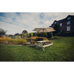 Churnet Valley Garden Furniture Ltd Picnic Table - L139.5 x W143.5 x H76 cm - Partially Assembled in Brown - thumbnail 8