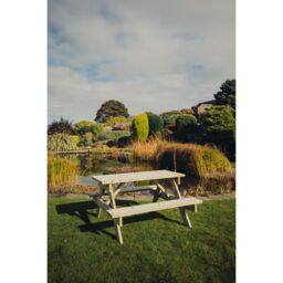 Churnet Valley Garden Furniture Ltd Picnic Table - L139.5 x W143.5 x H76 cm - Partially Assembled in Brown - thumbnail 5