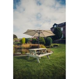 Churnet Valley Garden Furniture Ltd Picnic Table - L139.5 x W143.5 x H76 cm - Partially Assembled in Brown - thumbnail 4