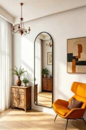 ExtraStar 40 x120 cm Arch Full Length Wall Mirror in Black - thumbnail 2