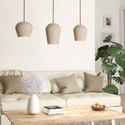 Eglo Cambaito Steel Monochromatic 3 Light Pendant in Light Sand