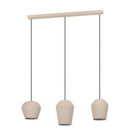 Eglo Cambaito Steel Monochromatic 3 Light Pendant in Light Sand - thumbnail 2