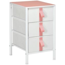 HOMCOM of Drawers Cloth Organizer w/ 3/6 Fabric Drawers Metal Frame Nursery Room in Pink - thumbnail 2