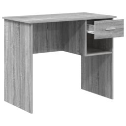 Berkfield Home Desk with Storage Grey Sonoma 90x49.5x75 cm Engineered wood - thumbnail 4