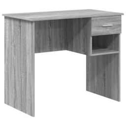 Berkfield Home Desk with Storage Grey Sonoma 90x49.5x75 cm Engineered wood - thumbnail 2