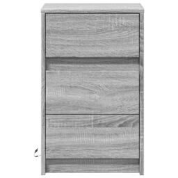 Berkfield Home Bedside Cabinet with LED Lights Grey Sonoma Engineered Wood - thumbnail 6