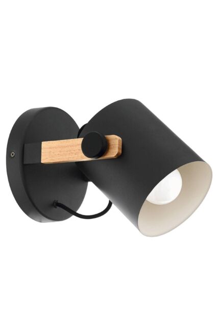 Eglo Hornwood Natural Metal & Wood Spot Light Wall Light in Light Brown - image 1
