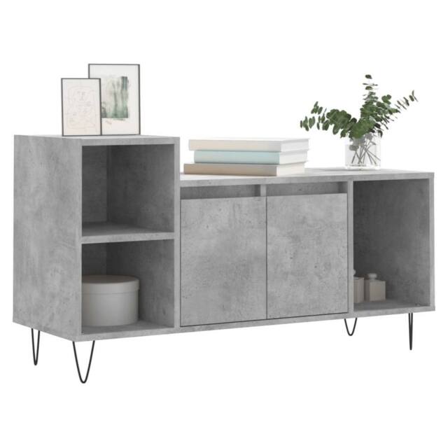Berkfield Home TV Cabinet Concrete Grey 100x35x55 cm Engineered Wood - Size: 100 x 35 x 55 cm - image 1