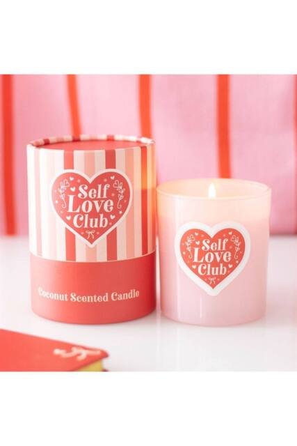 KDMD Self Love Club Coconut Candle - 35-Hour Paraffin Wax Gift in Pink - image 1
