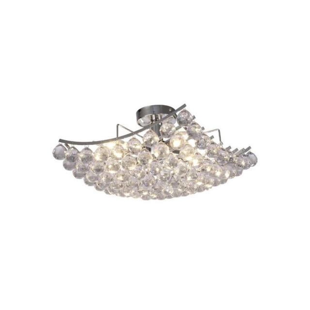 Netlighting Rayne Flush Ceiling Lamp Acrylic Spheres 4 Light E14 Chrome in Grey - image 1