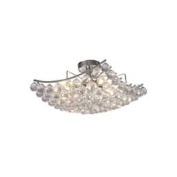 Netlighting Rayne Flush Ceiling Lamp Acrylic Spheres 4 Light E14 Chrome in Grey