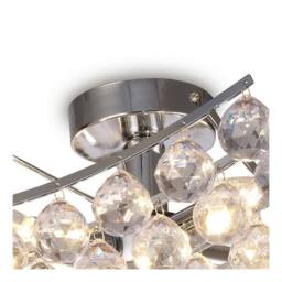 Netlighting Rayne Flush Ceiling Lamp Acrylic Spheres 4 Light E14 Chrome in Grey - thumbnail 5
