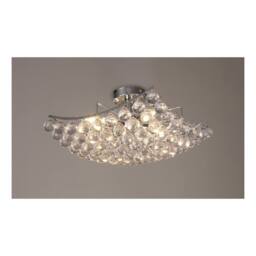 Netlighting Rayne Flush Ceiling Lamp Acrylic Spheres 4 Light E14 Chrome in Grey - thumbnail 2