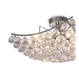 Netlighting Rayne Flush Ceiling Lamp Acrylic Spheres 4 Light E14 Chrome in Grey - thumbnail 4