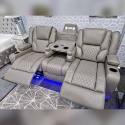 Furniture 786 Orlando Electric Leather 3+2 Seater Sofa Set Suite in Grey - thumbnail 5