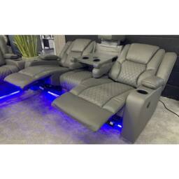 Furniture 786 Orlando Electric Leather 3+2 Seater Sofa Set Suite in Grey - thumbnail 3