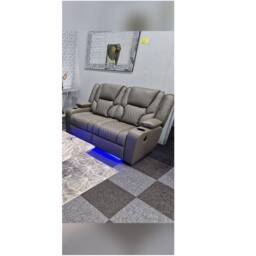 Furniture 786 Orlando Electric Leather 3+2 Seater Sofa Set Suite in Grey - thumbnail 7