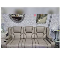 Furniture 786 Orlando Electric Leather 3+2 Seater Sofa Set Suite in Grey - thumbnail 6