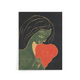 "Artery8 The Heart Hjertet Painting Munch Vintage Canvas Wall Art in Black - Size: W24"" x H32""" - thumbnail 1