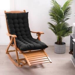 KORVIXA Garden Bench Seat Pad Cotton Cushion 2 Seater in Black - Size: 125 cm x 150 cm - thumbnail 5