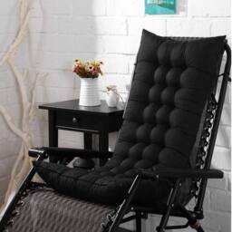 KORVIXA Garden Bench Seat Pad Cotton Cushion 2 Seater in Black - Size: 125 cm x 150 cm - thumbnail 3
