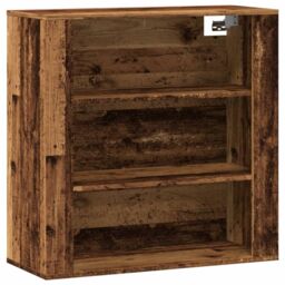 Berkfield Home Wall Cabinet Old Wood 80x33x80 cm Engineered Wood in Brown - Size: 80 x 33 x 80 cm - thumbnail 2