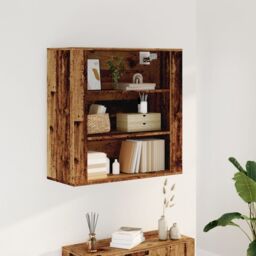 Berkfield Home Wall Cabinet Old Wood 80x33x80 cm Engineered Wood in Brown - Size: 80 x 33 x 80 cm - thumbnail 1