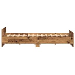 Berkfield Home Elegant Bed Frame Old Wood 200x200 cm Engineered Wood in Brown - thumbnail 6