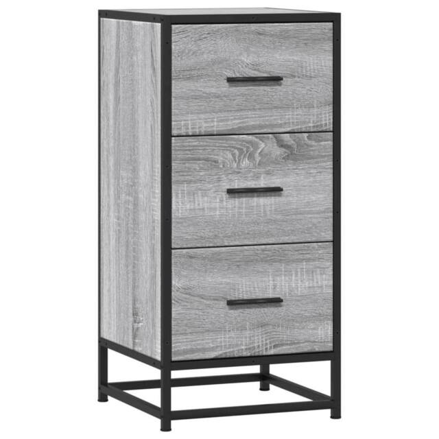 Berkfield Home Sideboard Grey Sonoma 35.5x35x76 cm Engineered Wood & Metal - image 1