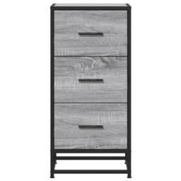 Berkfield Home Sideboard Grey Sonoma 35.5x35x76 cm Engineered Wood & Metal - thumbnail 4
