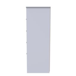 Ready Assembled 2 U Seattle 5 Drawer Tall Bedside (Ready Assembled) in White - thumbnail 2