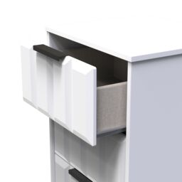 Ready Assembled 2 U Seattle 5 Drawer Tall Bedside (Ready Assembled) in White - thumbnail 5