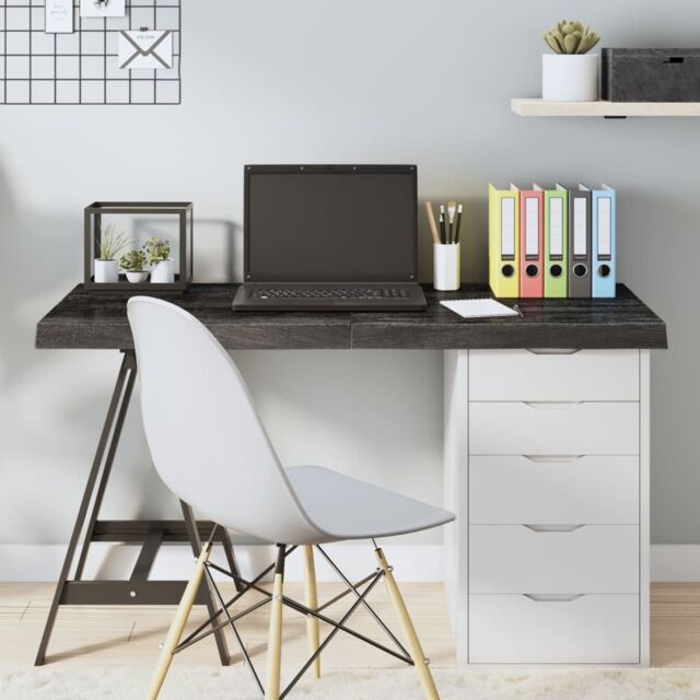 Berkfield Home Table Top Dark Grey 120x40x(2-6) cm Treated Solid Wood Oak - image 1