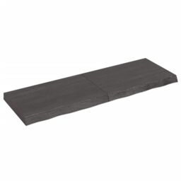 Berkfield Home Table Top Dark Grey 120x40x(2-6) cm Treated Solid Wood Oak - thumbnail 2