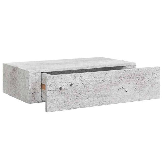 Berkfield Home Wall-mounted Drawer Shelf Concrete Grey 40x23.5x10cm MDF - Size: 40x23.5x10 cm - image 1