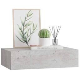 Berkfield Home Wall-mounted Drawer Shelf Concrete Grey 40x23.5x10cm MDF - Size: 40x23.5x10 cm - thumbnail 4