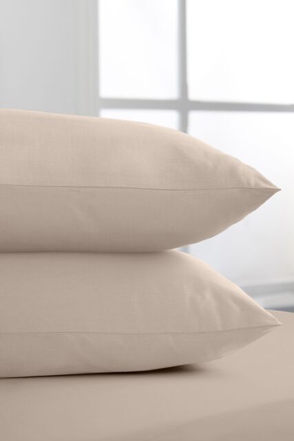 Bianca 400 Thread Count Cotton Sateen Standard Pillowcases in Beige - Size: Standard Pillow Case - image 1