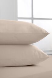 Bianca 400 Thread Count Cotton Sateen Standard Pillowcases in Beige - Size: Standard Pillow Case