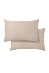 Bianca 400 Thread Count Cotton Sateen Standard Pillowcases in Beige - Size: Standard Pillow Case - thumbnail 4