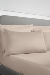 Bianca 400 Thread Count Cotton Sateen Standard Pillowcases in Beige - Size: Standard Pillow Case - thumbnail 2