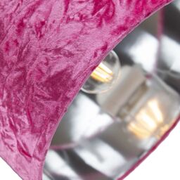 Happy Homewares Modern Crushed Velvet Lamp Shade with Shiny Paper Inner in Pink - Size: 12 inches - thumbnail 2