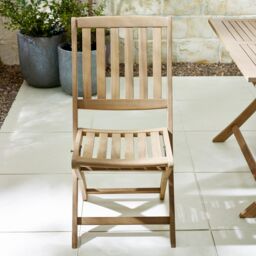 FurnitureboxUK Hamburg 2 x Solid Wood Folding Outdoor Dining Chairs in Light Brown - thumbnail 2