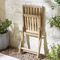 FurnitureboxUK Hamburg 2 x Solid Wood Folding Outdoor Dining Chairs in Light Brown - thumbnail 5