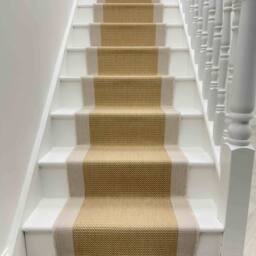 runrug Stair Runner Carpet - Reversible & Durable, 2mm - 'Vichy' in Beige - Size: 70 cm x 690 cm - thumbnail 3
