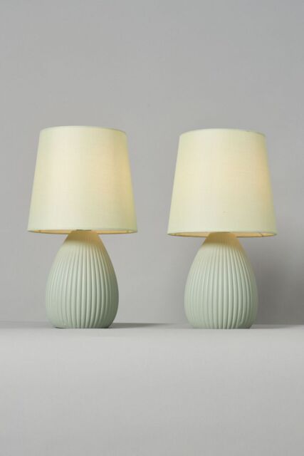 BHS Lighting Freya 2 Pack Ceramic Table Lamps in Green - image 1