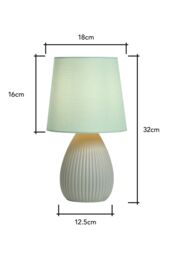 BHS Lighting Freya 2 Pack Ceramic Table Lamps in Green - thumbnail 5