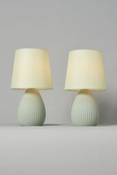 BHS Lighting Freya 2 Pack Ceramic Table Lamps in Green - thumbnail 1