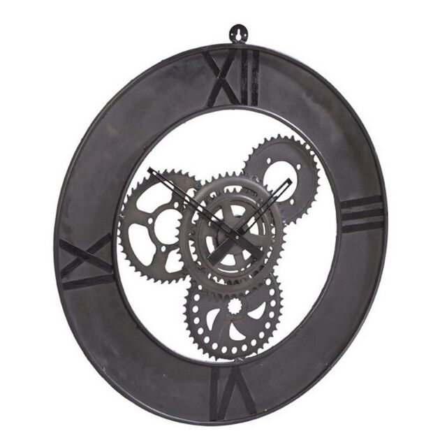 Indian Hub Factory Large Clock - Metal - L60 x W60 x H2 cm in Dark Grey - image 1
