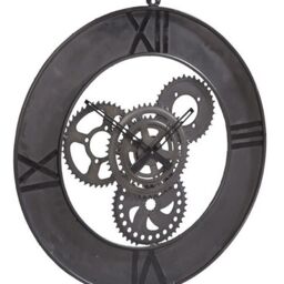 Indian Hub Factory Large Clock - Metal - L60 x W60 x H2 cm in Dark Grey - thumbnail 2