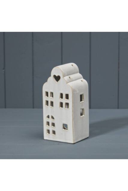 KDMD White Elegant Ceramic House Tealight Holder - image 1